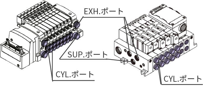 タイロッドタイプマニホールドをタイロッドおよび接合金具により連結(jié)。マニホールドのねじれに強(qiáng)い。